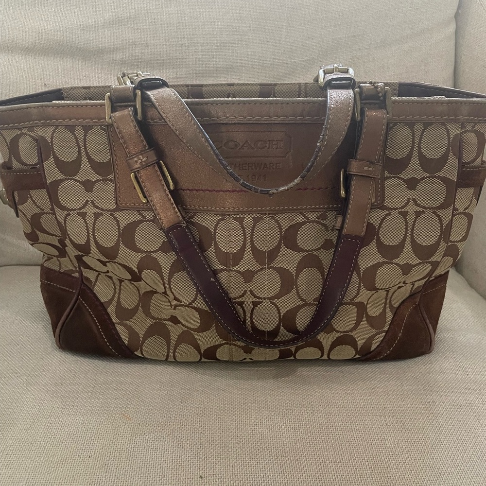 Coach Brown Signature Tote Bag